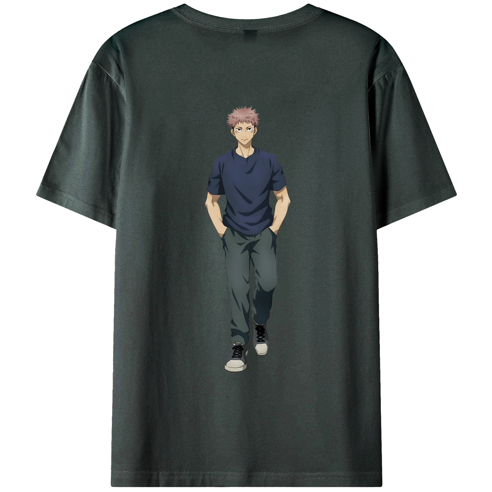 （画像用） 呪術廻戦 Jujutsu Kaisen 綿100％ メンズ半袖Tシャツ（バックプリント） 通気性